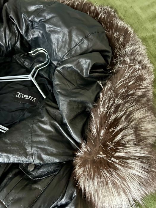 Пухено яке от естествена кожа