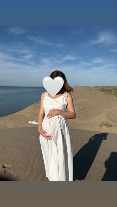 Белое платье из льна