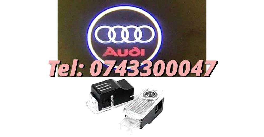 Set Lampi Led Holograme Proiectoare Logo Portiera Audi A3 A4 A5 A6 Q3