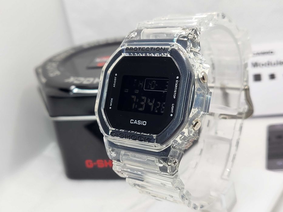 Ceas Casio g shock Classic dw b5600 THE Origin TRANSPARENT GLOSSY, Nou, Garantie 2 ani