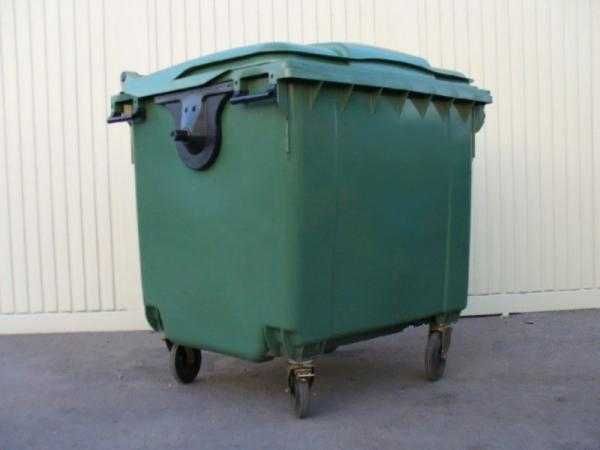 Мусорная бак  пластиковый на колесах, объем 1100 литров (Р)