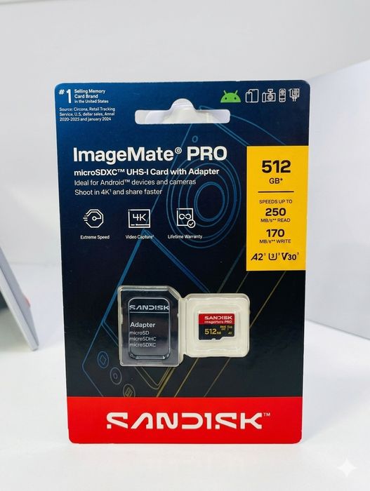 SanDisk Extreme Micro sd Imagemate PRO 4K, U3, V30, A2  250 - 170 MB/s