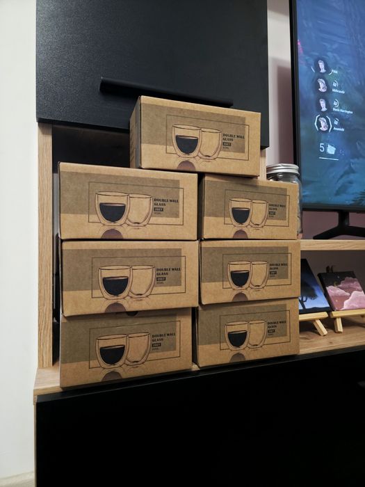 Set 2 pahare cu perete dublu 80 ml