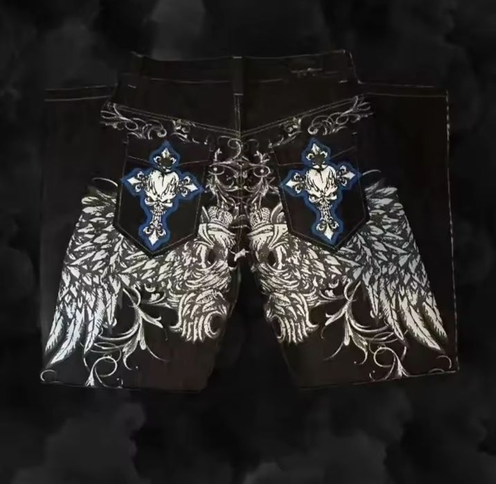 Y2K Street Gothic Джинси с Висока Талия – Ретро Хип-Хоп Стил