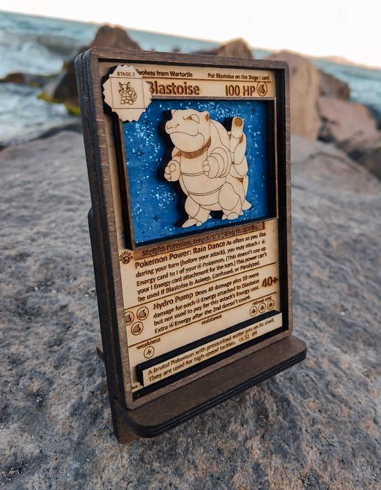 3D Дървени Карти / Yu-Gi-Oh! / Pokemon / MTG (20 € / бр.) + Стойка и кутия