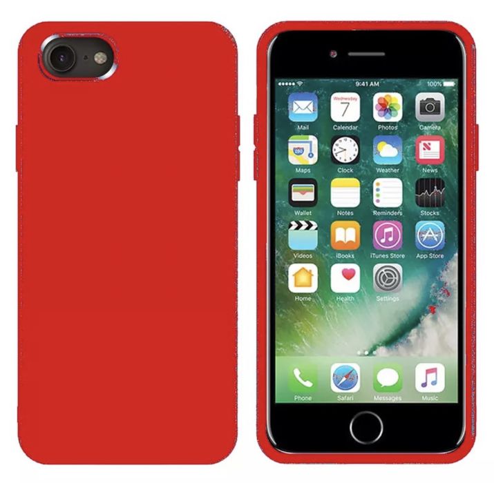 Iphone 7 8 PLUS SE 16E Husa Silicon Catifea + Folie Sticla Curbata 9D