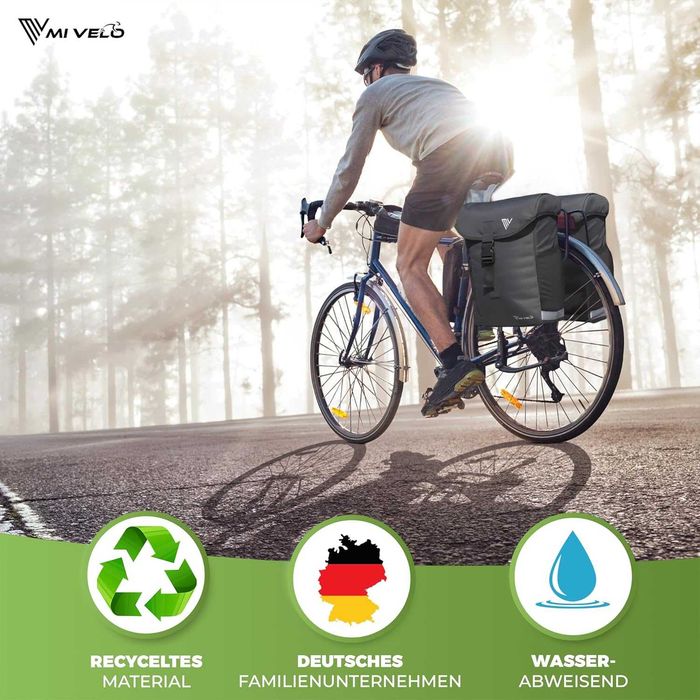 Велосипедна чанта MIVELO, двойна, изработена от рециклиран материал