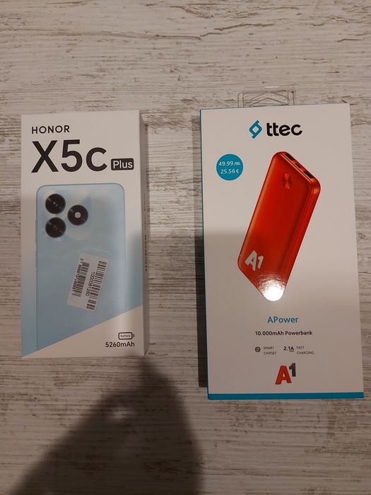 Нов ТЕЛЕФОН HONOR X5c plus, заедно с 10 000 mAh POWERBANK A1