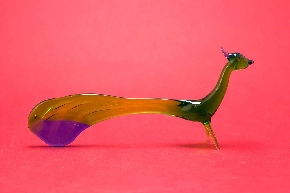 Статуэтка из цветного стекла - Птичка (аналог муранского стекла)