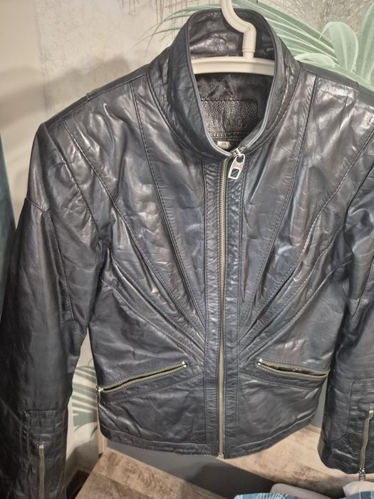 Черно яке естествена телешка кожа