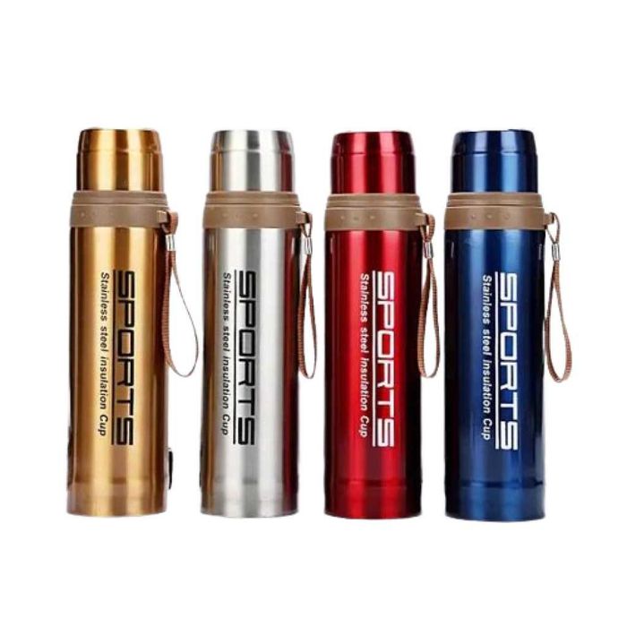 Висококачествен термос 750мл от неръждаема стомана с надпис SPORTS