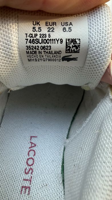 Original Lacoste T-Clip Kids Sneakers EU 22 – Excellent Condition