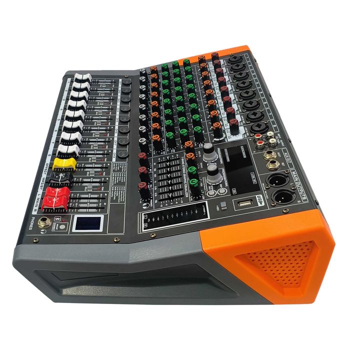 Activ mixer audio 8 canale 2 x 500W KTML8 Stereo 99 Efecte digital DSP cu amplificator Bluetooth USB