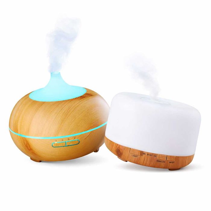 Арома дифузер и овлажнител 2 в 1, 500 мл, с дистанционно, таймер