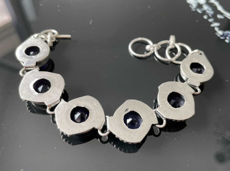 Bratara Argint 925 Vintage cu Pietre Semipretioase Ametist