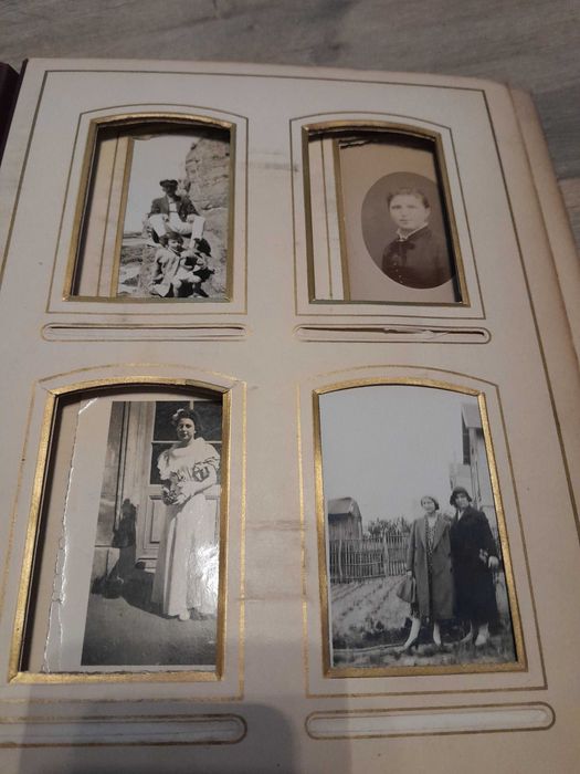Album foto vechi poze cabinet studio Art Nouveau Jugendstil 1900