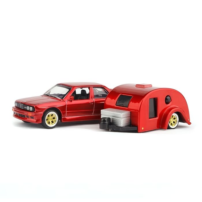 BMW E30 M3 1988 Red Metallic с ремарке – Maisto Tow & Go серия, 1:64