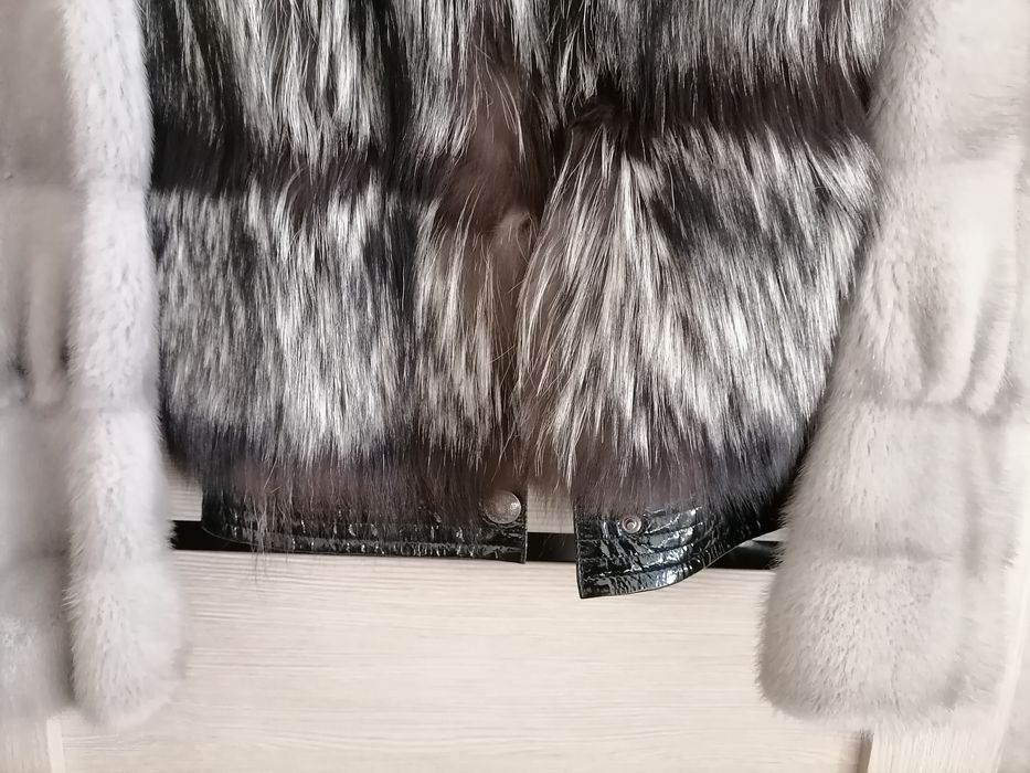 Полушубок чернобурка+норка