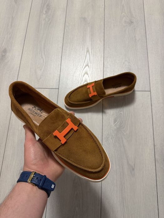 Mocasini/ Espadrile Barbati H E R M E S Maro Piele Naturala!