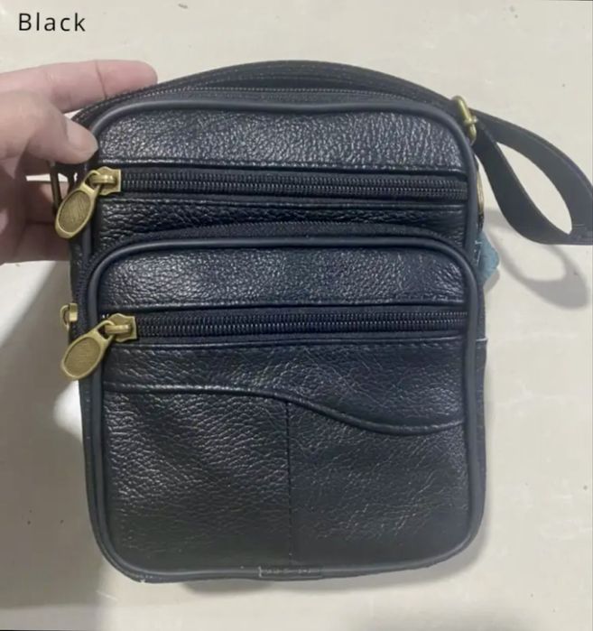 Компактна и Елегантна чанта за през рамо/Черна ест. кожа -10% Промоция