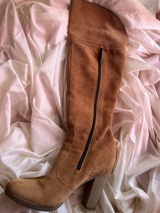 Cizme dama, lungi cu toc gros