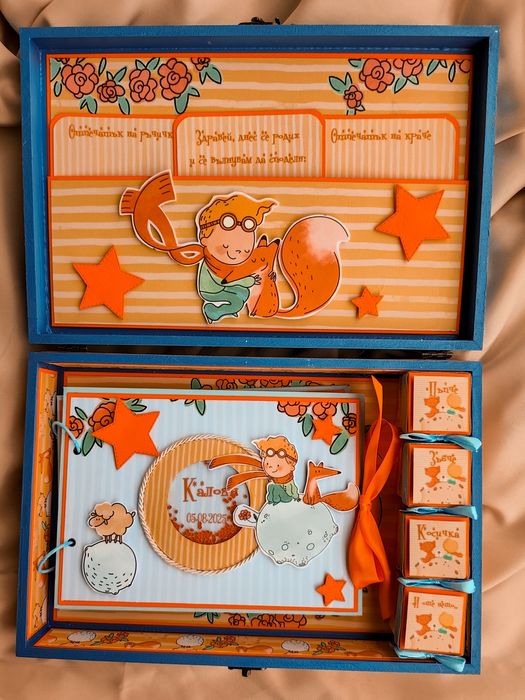 Детска дървена кутия за съхранение на спомени