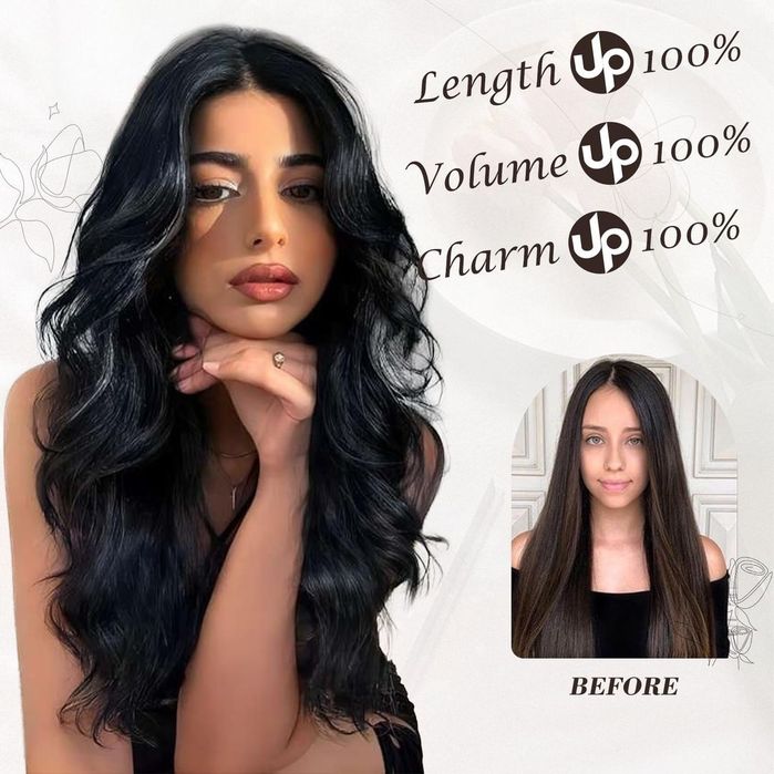 Import Amazon ! Extensii Par - Negru/Roșcat - calitate premium !