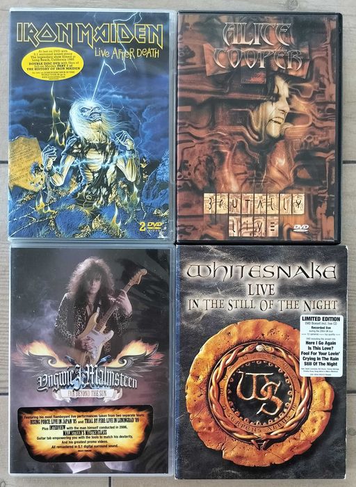 Lot DVD-uri Iron Maiden, Alice Cooper, Malmsteen, Whitesnake