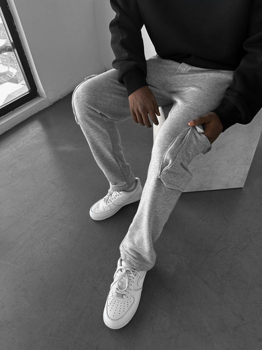 Карго долнище - черно / сиво