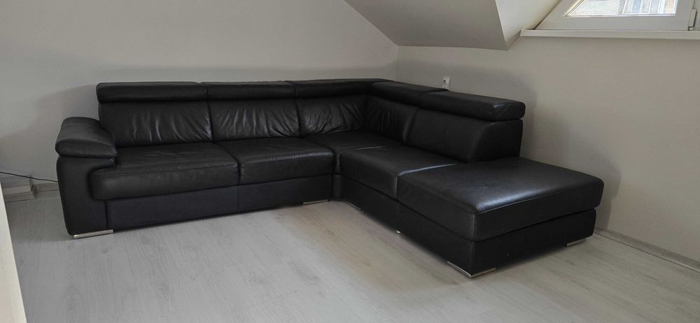 Colțar piele naturală (230x260 cm) – Design modern, foarte confortabil