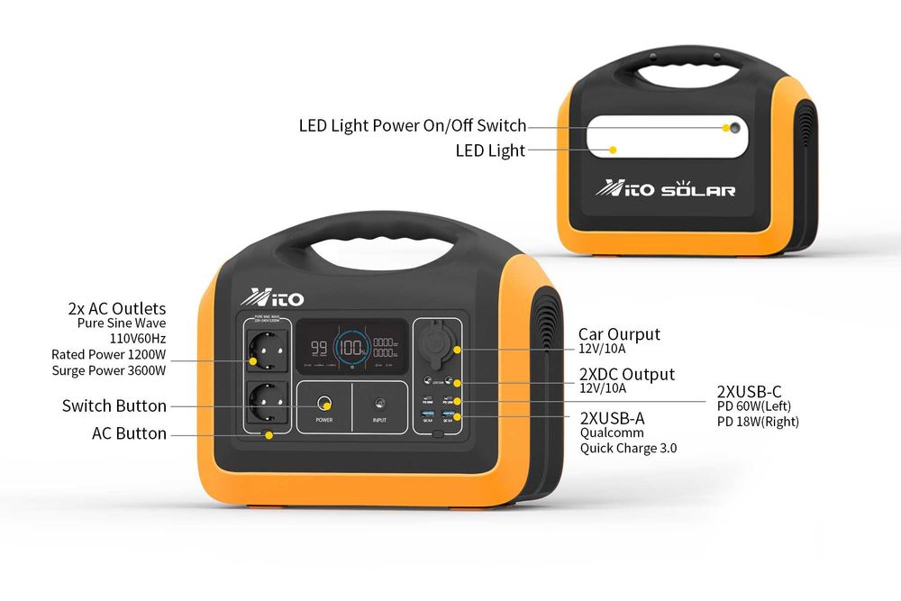 1200W Генератор за ток без гориво VITO UPP 1200 EU Power Station