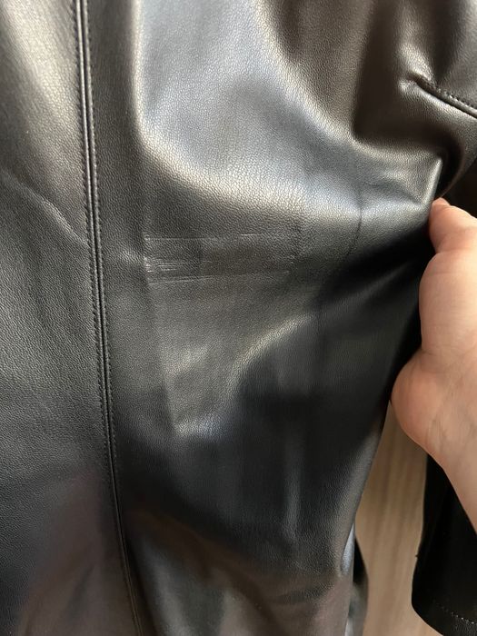 ZARA кожена рокля с гол гръб