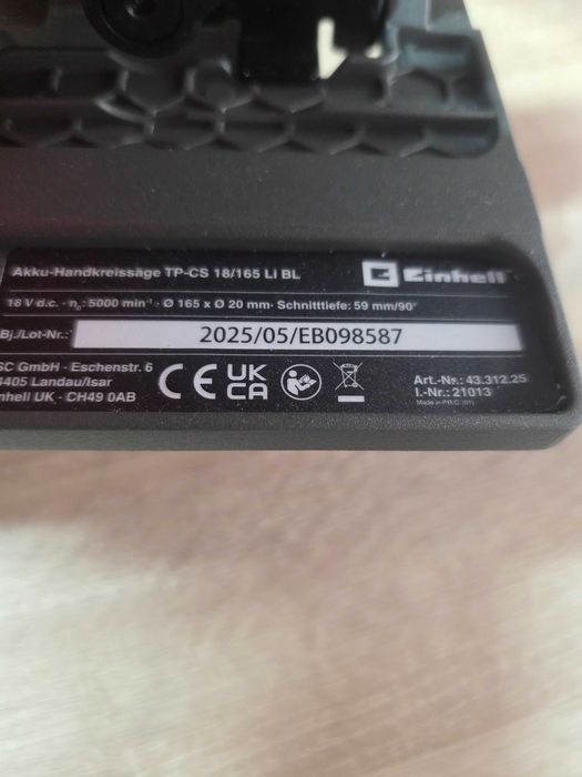Fierastrau circular pe acumulator Einhell Professional TP-CS 18/165-C Li BL - Solo fara acumulator si fara incarcator