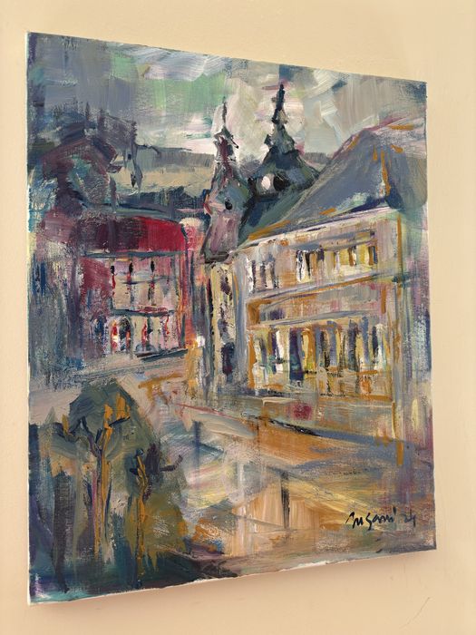 Tablou Centrul Clujului, 50/40 cm, panza pe sasiu de lemn