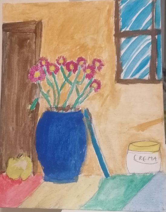 Tablou pictat, original, realizat de catre  un copil de 9 ani.
