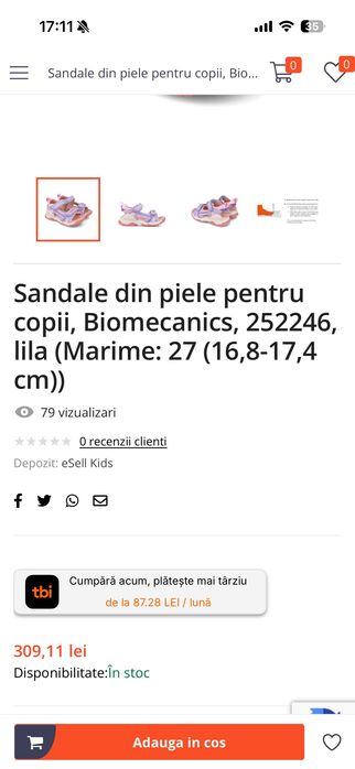 Sandale nou Biomecanics mărime 28