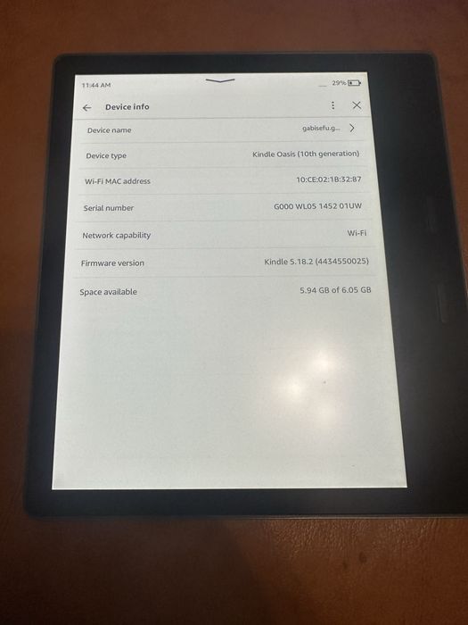 Amazon Kindle Oasis Gen 10
