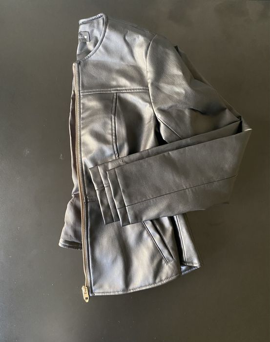 Дамско черно кожено яке Zara