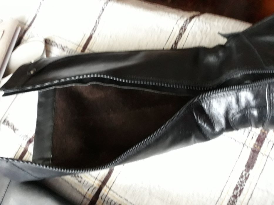 Cizme negre lungi piele naturala