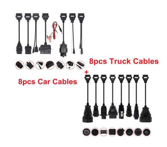 Set Complet 16 Cabluri Delphi Adaptoare pt. Cars & Trucks Autocom