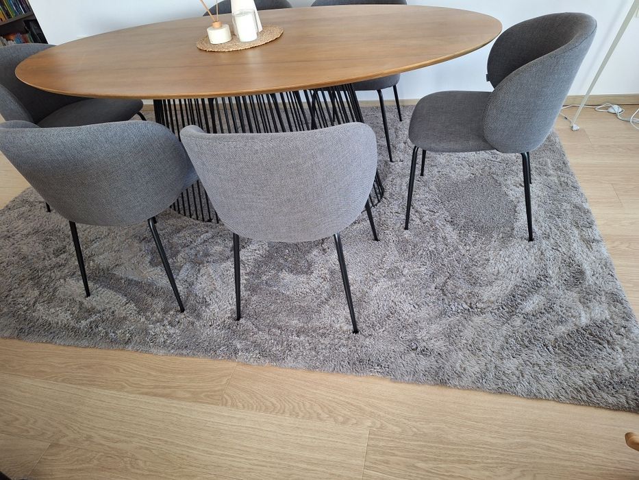 Covor pufos calitativ  Obsession Platin/ Gri 200x 290 cm, 2 buc disponibile, stare f buna