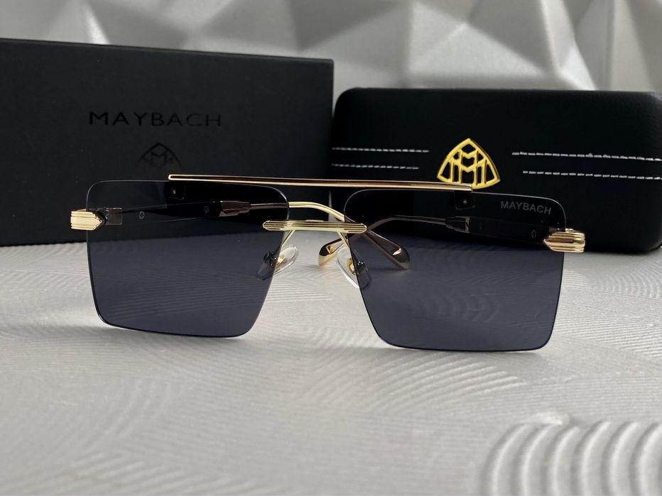 Мъжки слънчеви очила правоъгълни 3 цвята Maybach черни кафяви сини