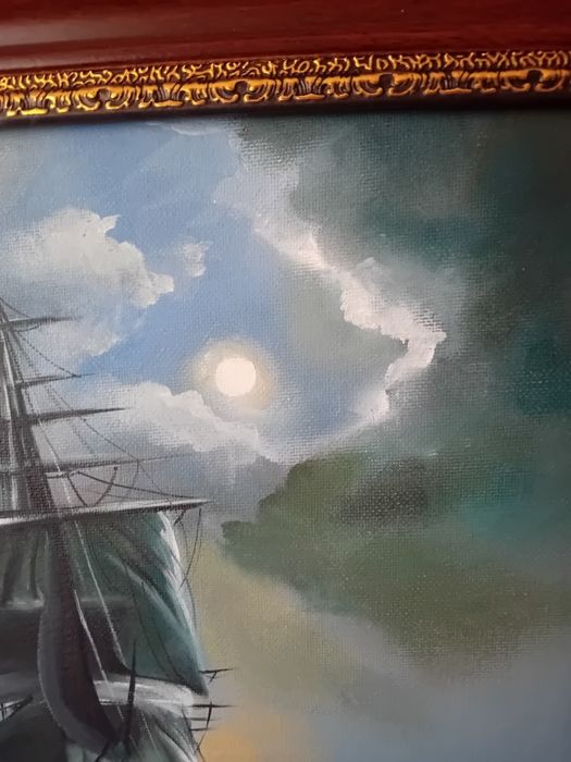 Картина "Яхты" 32х32 акварель