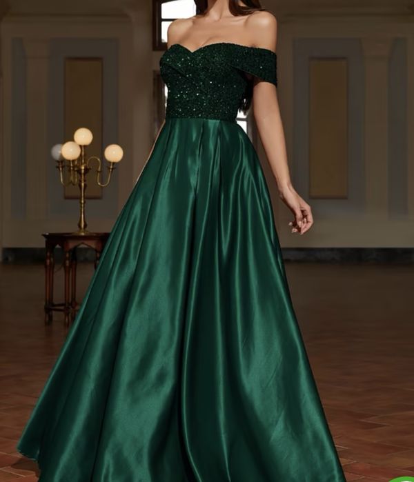 Вечернее платье в пол новое изумруд зеленое 42/44/46