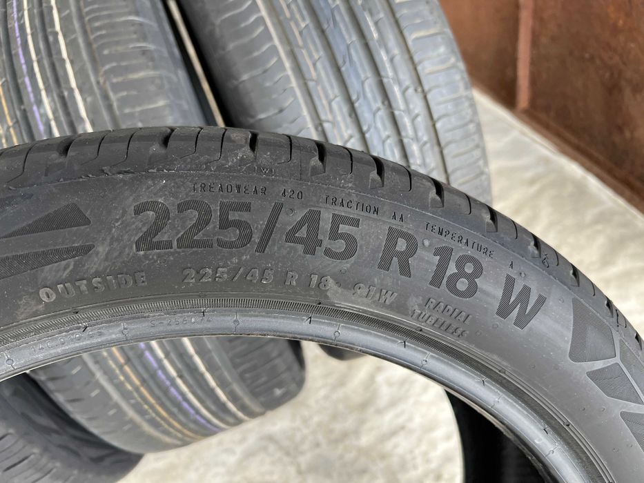 4 Нови летни гуми 225/45R18 Continental EcoContact 6 MO 91W DOT2023