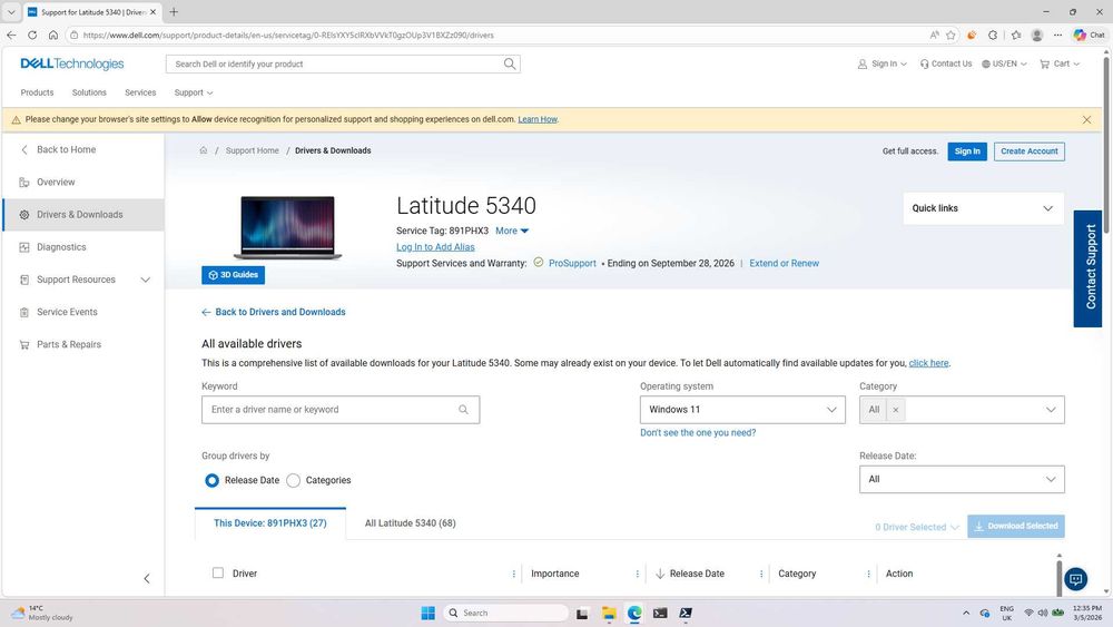 Dell 5340 - i7 gen. 13, 16 GB, 256 GB, 13'' - in garantie