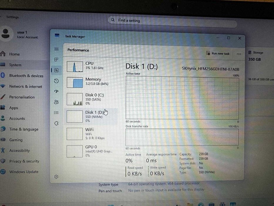 Laptop Lenovo IdeaPad Slim 3 Gri Argintiu | Intel Pentium Gold 6405U | SSD 384 GB | Cutie + Încărcător | Stare Impecabilă