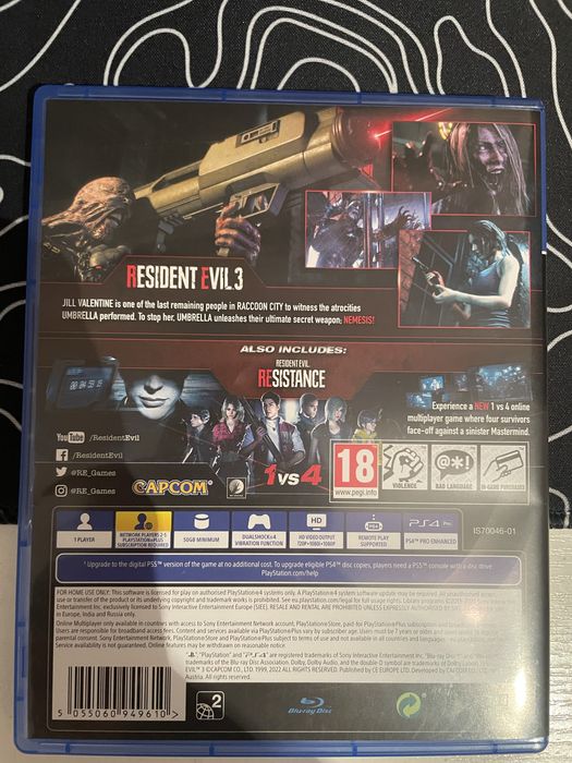 Resident evil 3 диск на Ps 4 и Ps 5