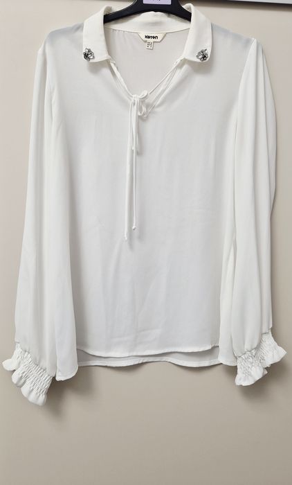 Bluză office cu guler cu fluturași