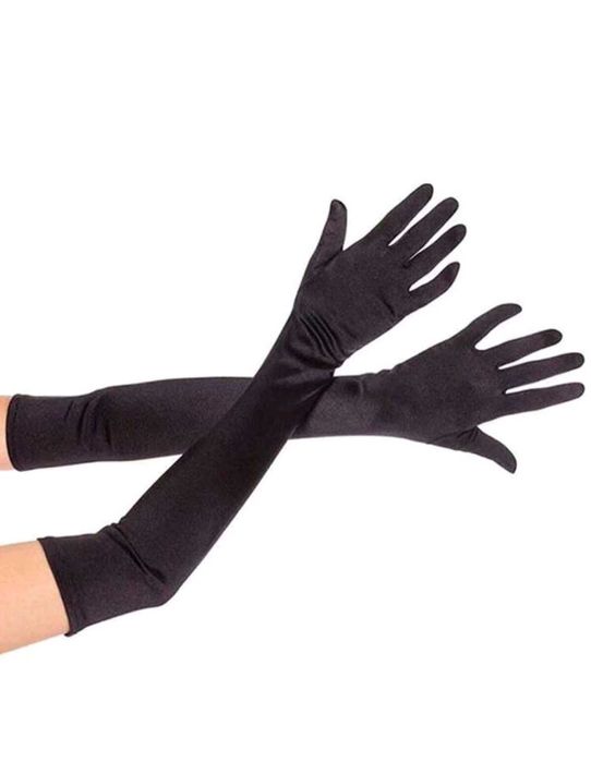 Черни дълги ръкавици и колиета